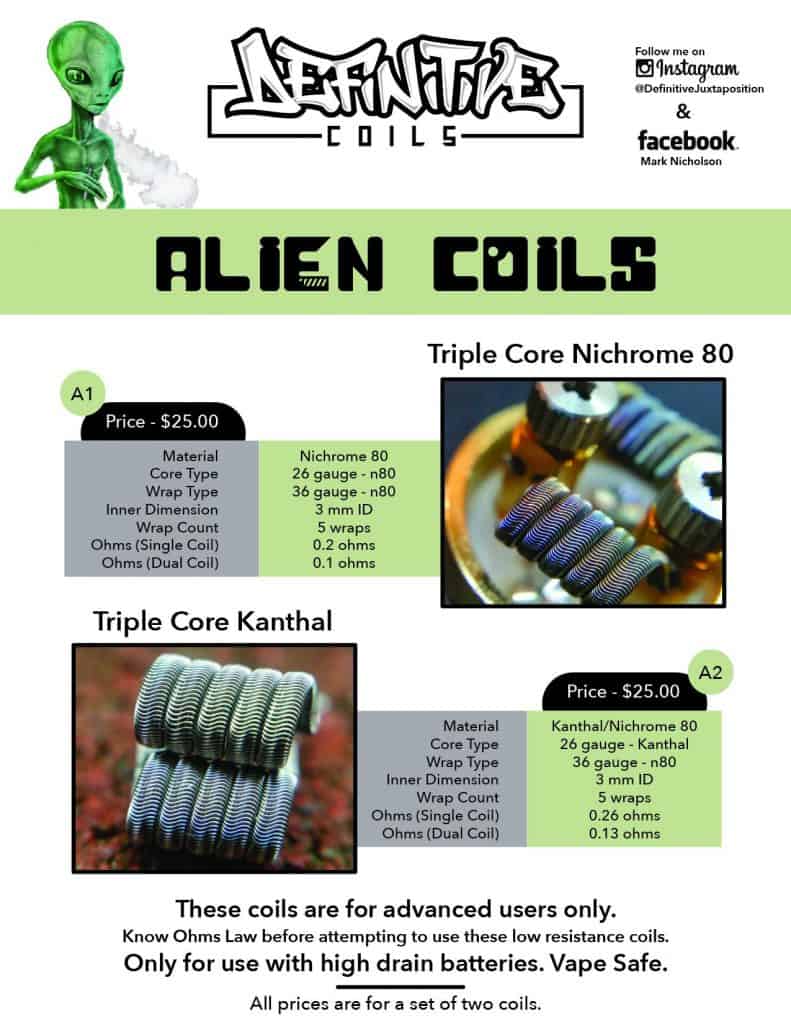 Accessories & Replacement Parts - Definitive Alien Coils Canada