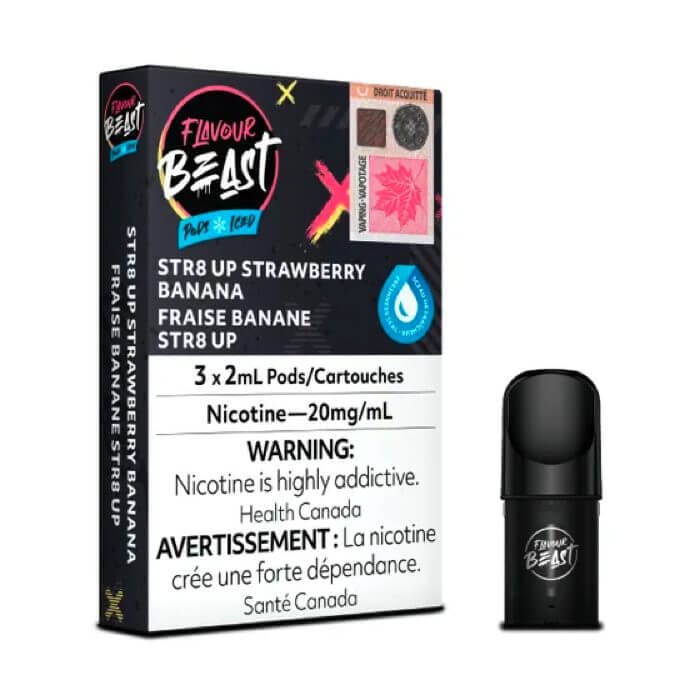 STR8 Up Strawberry Banana Flavour Beast Pods 3-Pack Canada